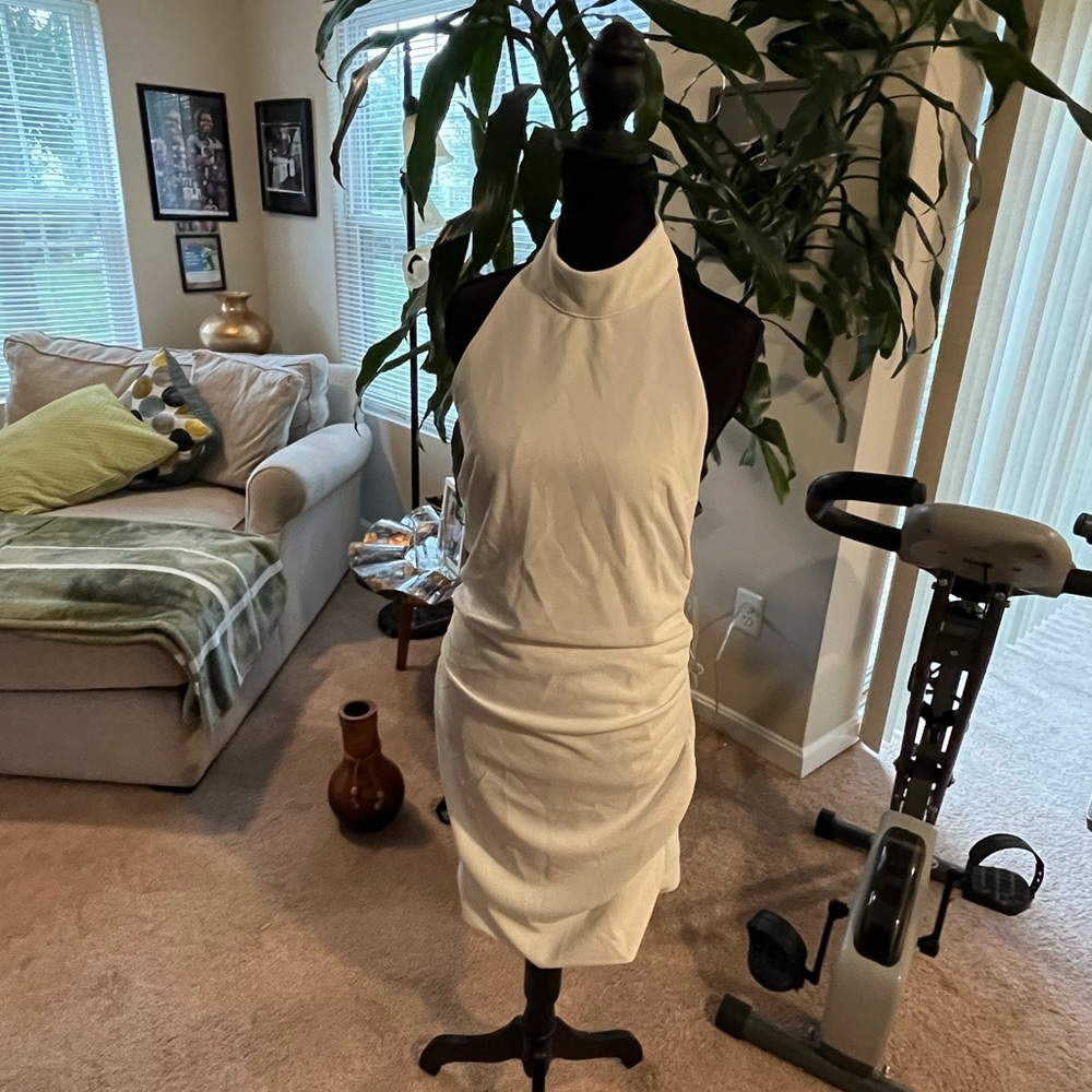 Fashion Nova White Backless Dress